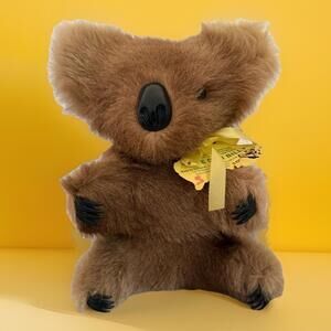 Koala Plush Toy made of kangaroo fur  10” Skin Australia New with tags